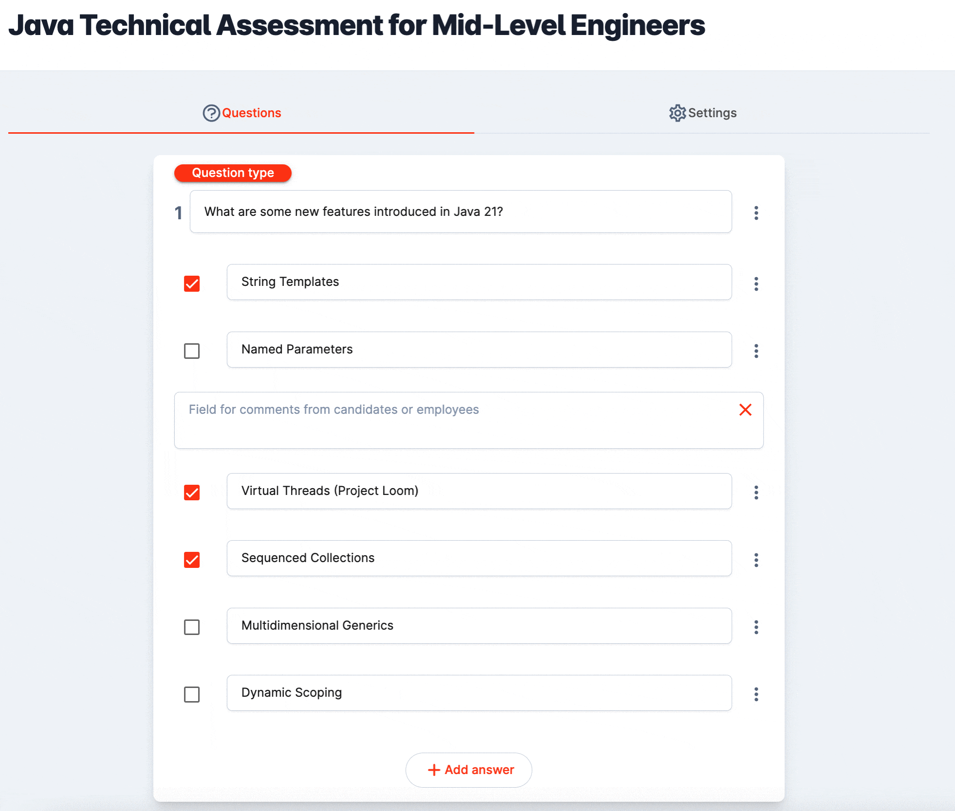 Smart Way LMS system – test builder